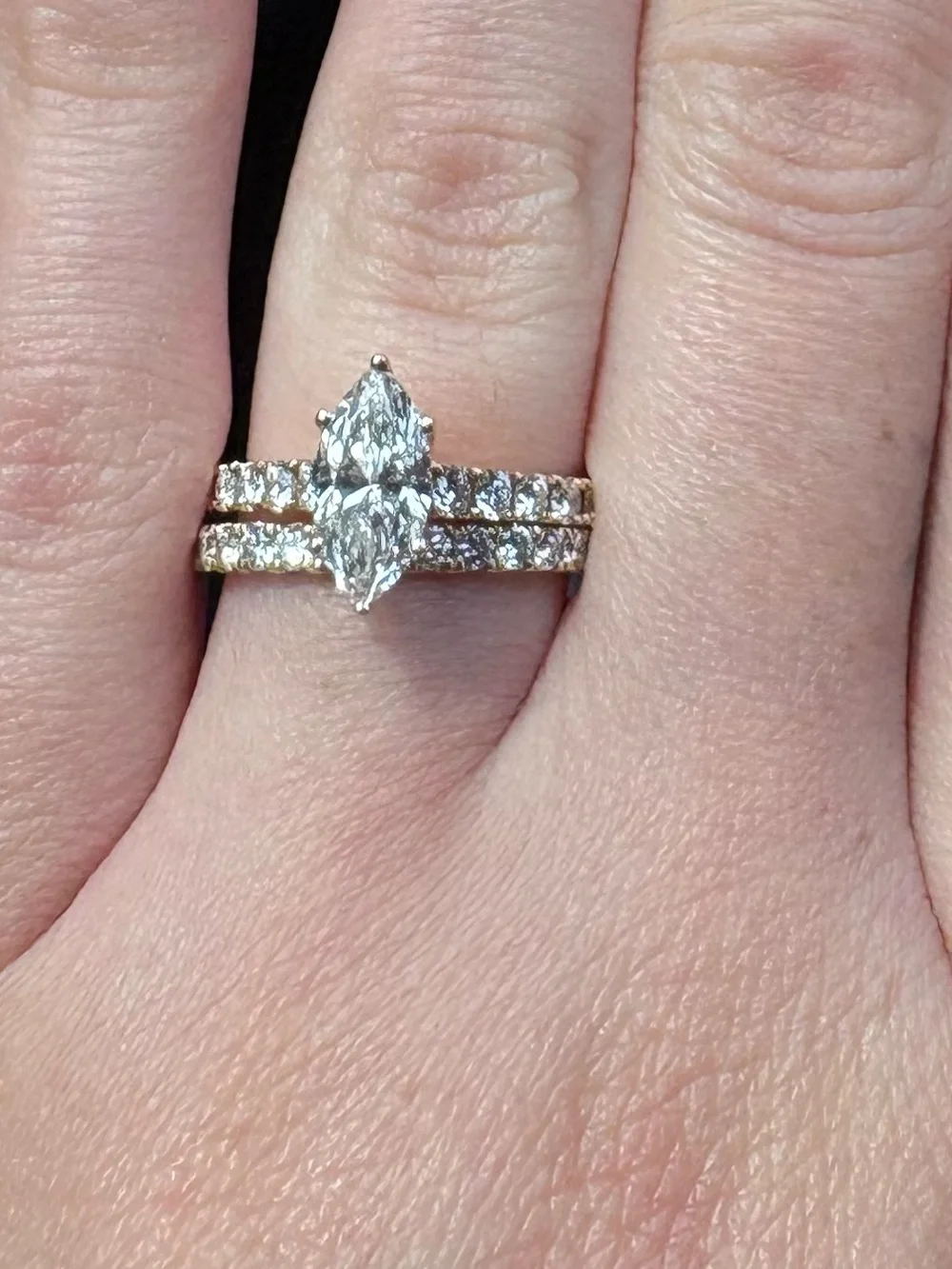 Elegant Marquise Diamond Engagement Ring Set